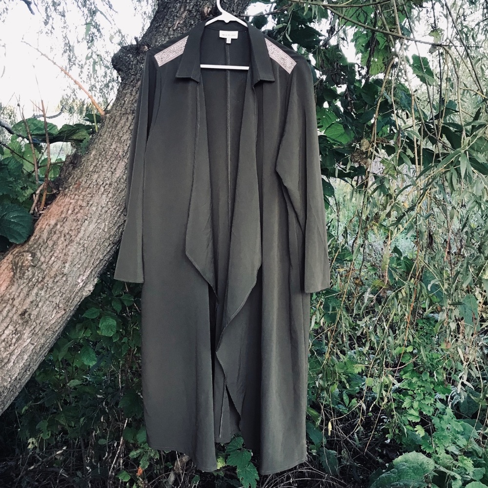 🎃EUC Army Green Waterfall Duster/Kimono/Cardigan/Wrap